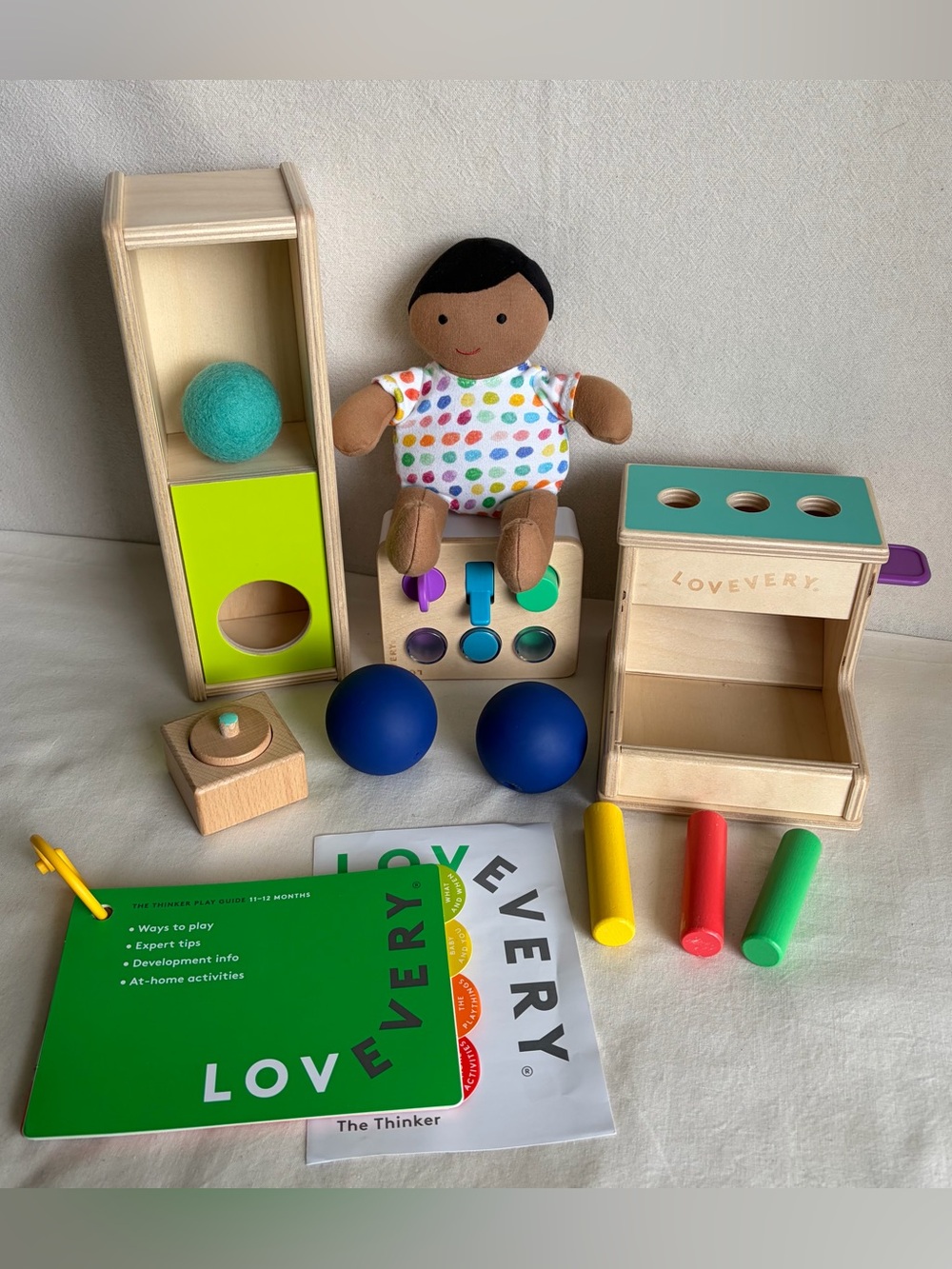 Lovevery The Thinker Montessori style Playkit toys for 11-12mo w/ the Playguide
